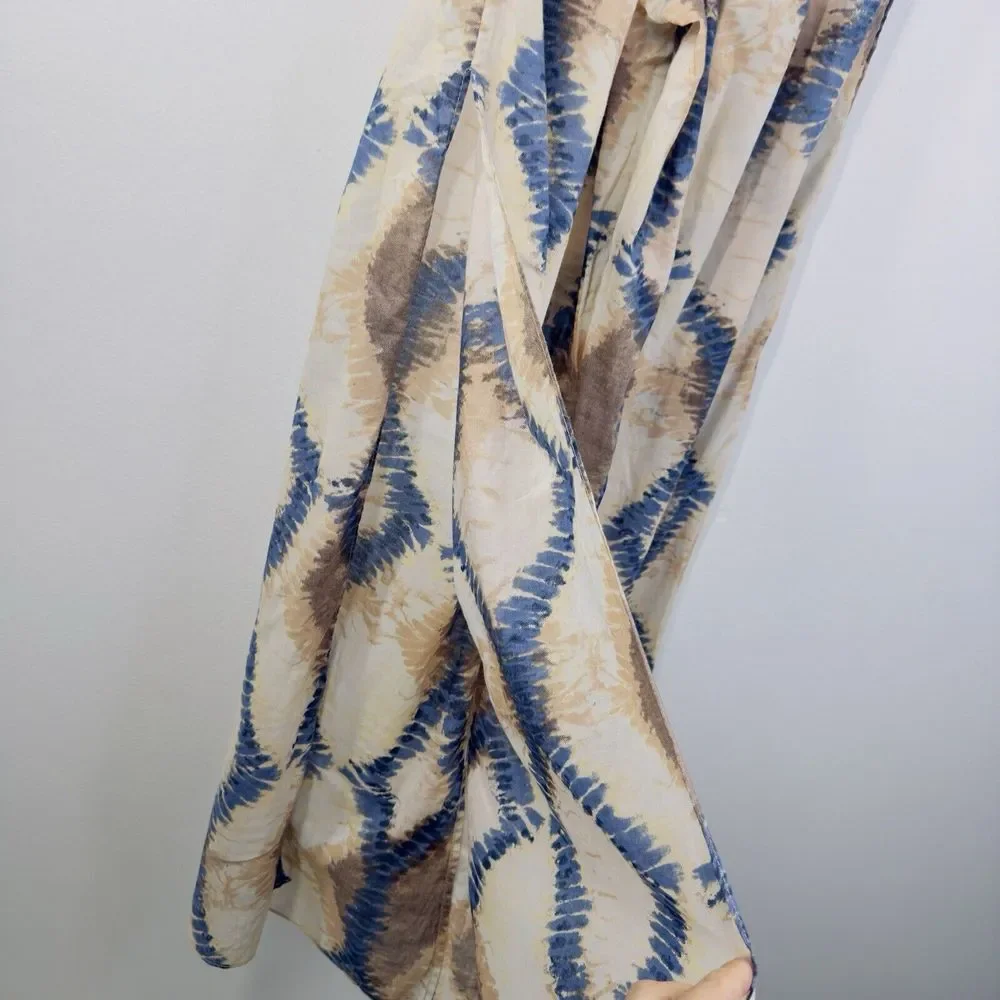 Unsubscribed Womens Front Slit Wrap Pants Diamond Print Tie Dye‎ XS